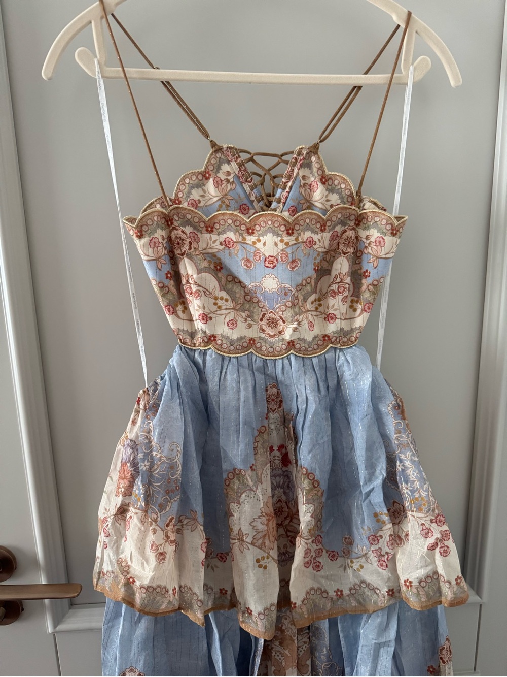 Zimmermann floral tiered maxi dress in blue - Picture 4 of 9
